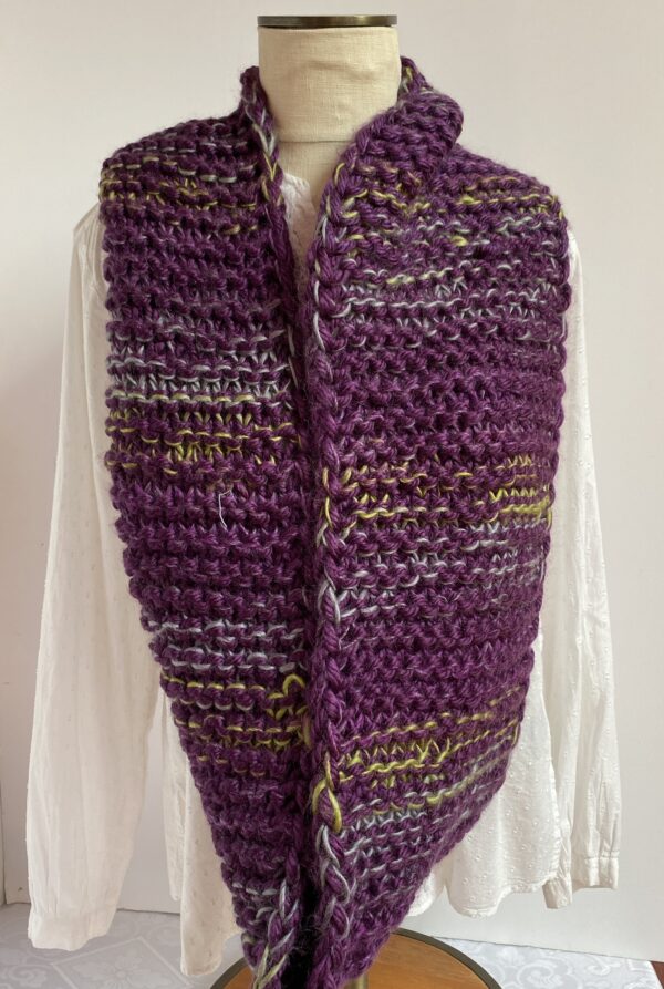 Knit infinity scarf in rich purple - Image 2