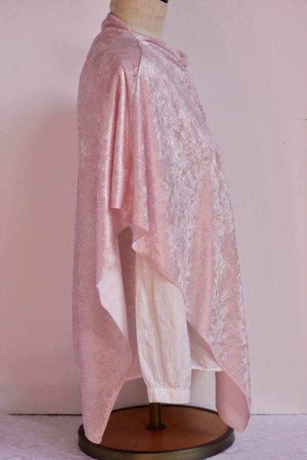 Asymmetrical pink velour poncho - Image 2