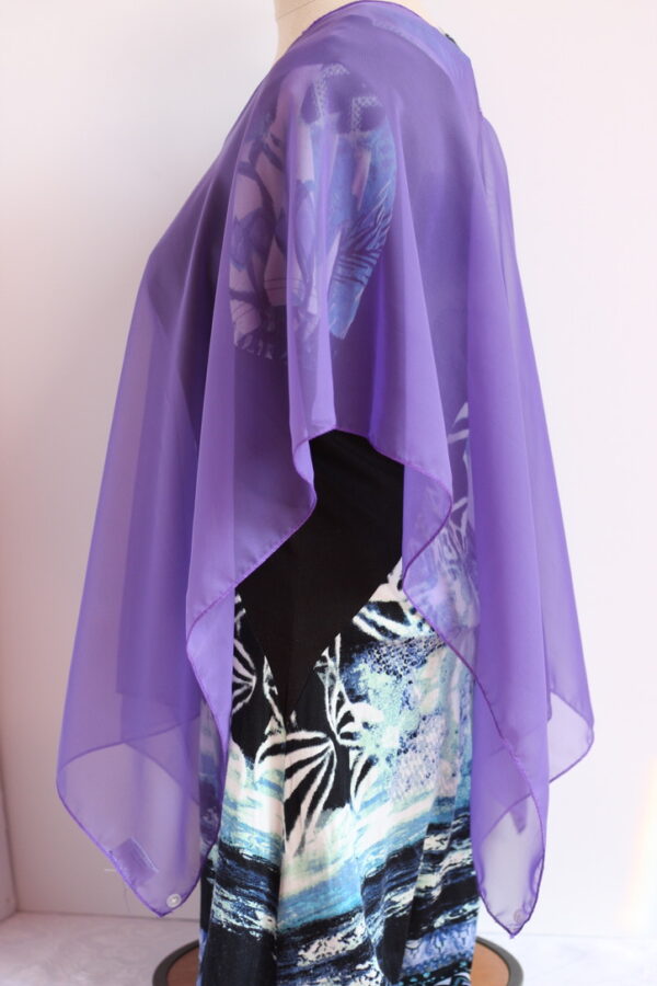 Purple chiffon convertible poncho - Image 4
