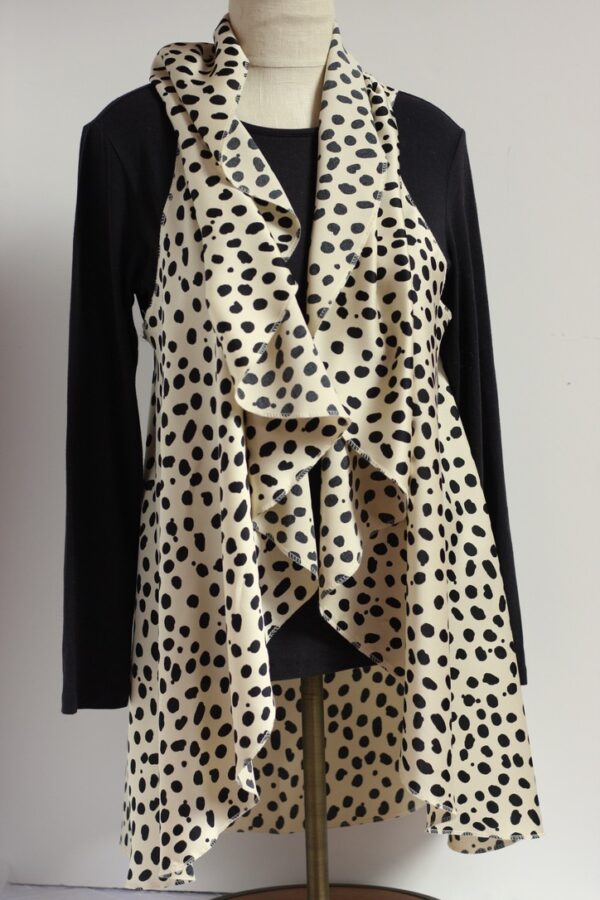 Dalmation black dots on cream vest