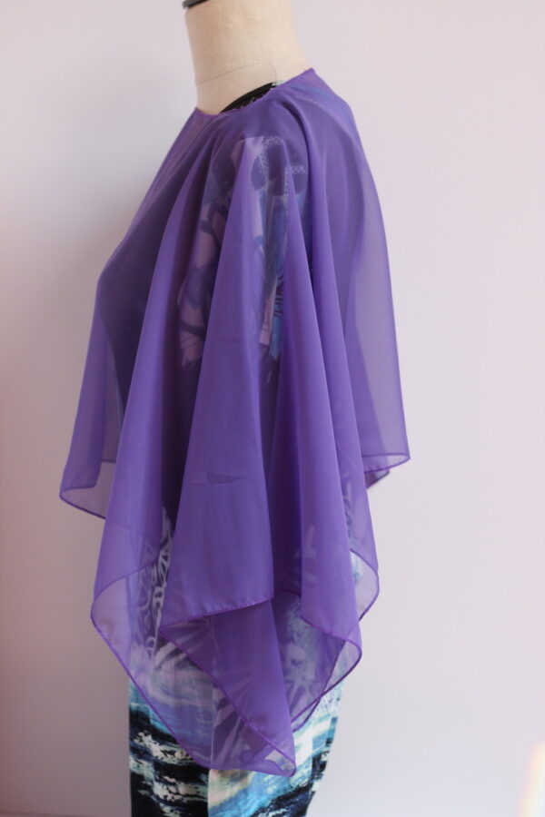 Purple chiffon convertible poncho - Image 2