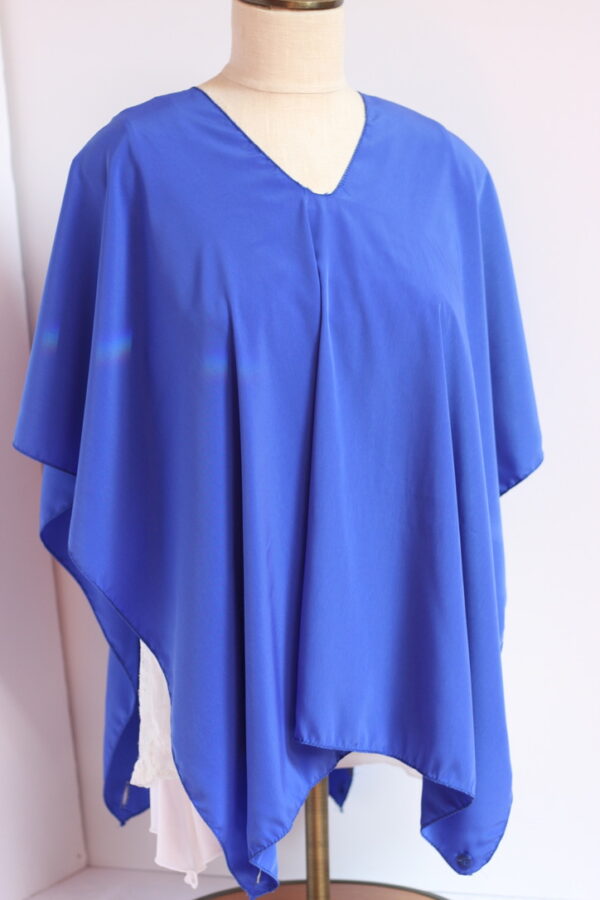 Royal blue chiffon convertible poncho - Image 5
