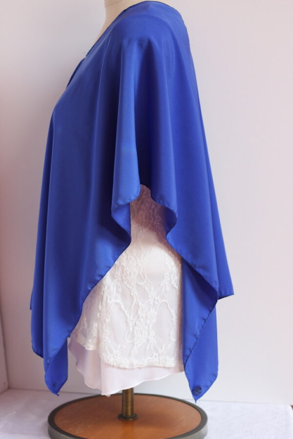 Royal blue chiffon convertible poncho - Image 7