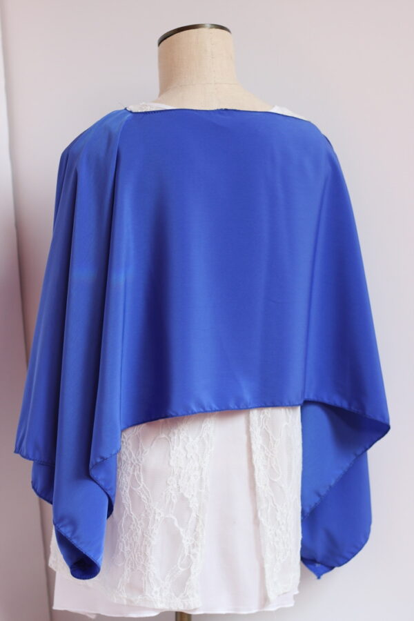 Royal blue chiffon convertible poncho - Image 4