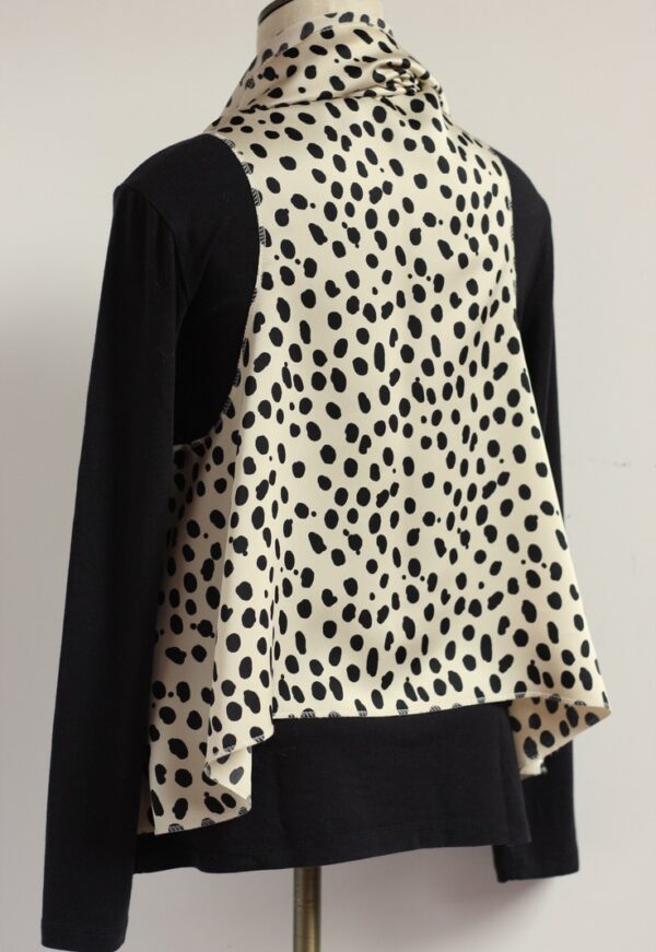 Dalmation black dots on cream vest - Image 6