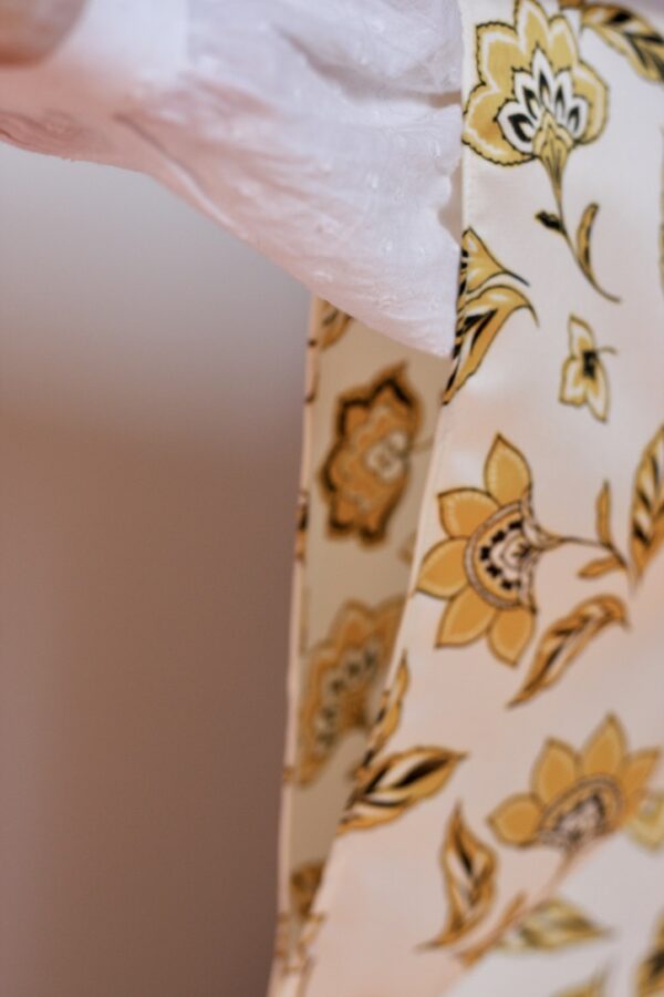 Yellow floral on cream ruana - Image 4