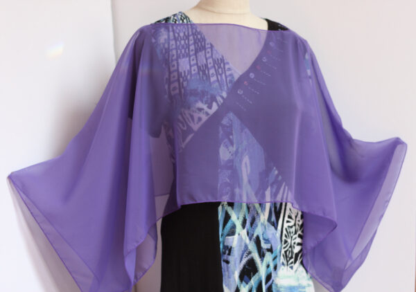 Purple chiffon convertible poncho