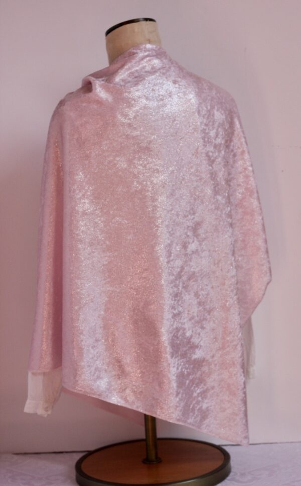 Asymmetrical pink velour poncho - Image 3