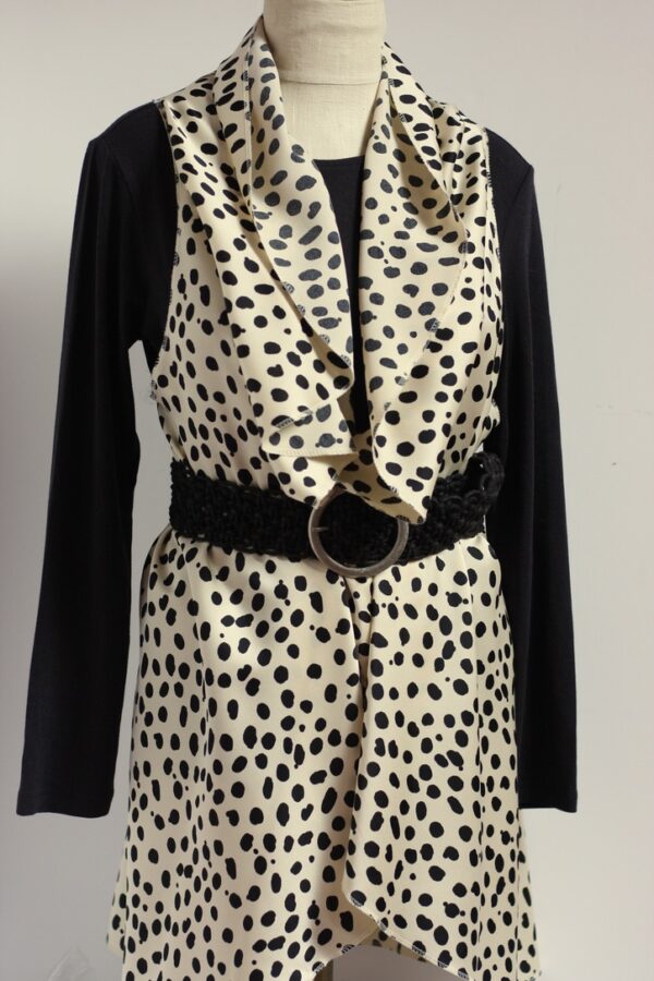 Dalmation black dots on cream vest - Image 3