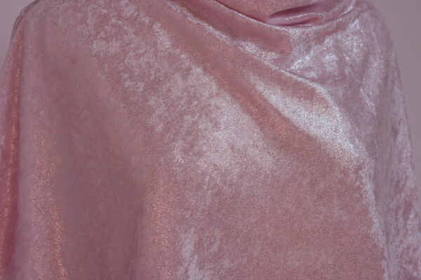 Asymmetrical pink velour poncho - Image 5