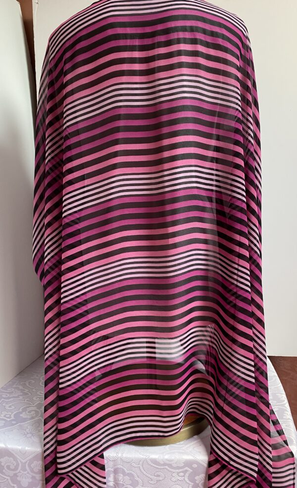 Magenta and black striped ruana poncho - Image 2