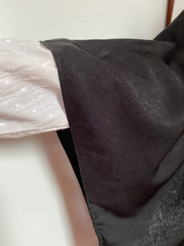 Black Brushed faille ruana poncho - Image 4