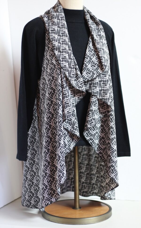 Black and white patterned vest