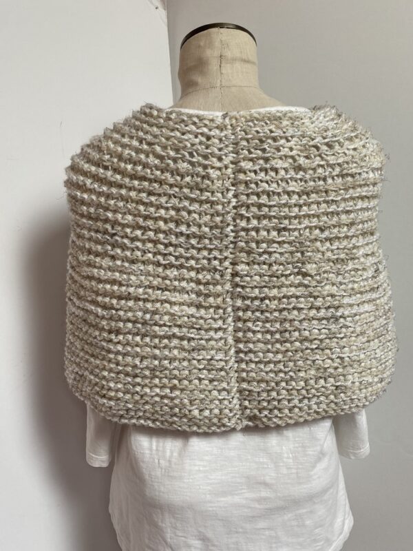 Hand knit coverlet in linen colors - Image 2