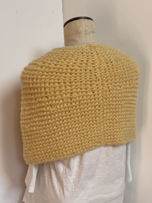 Hand knit buttercup yellow coverlet - Image 2