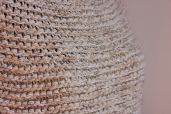 Hand knit coverlet in shades of cream and white sparkles - Image 5