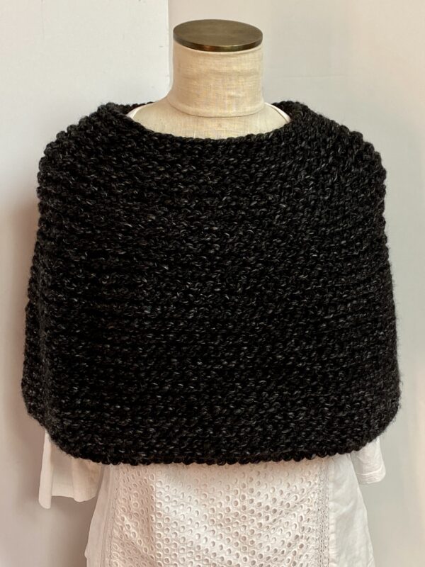 Hand knit black coverlet