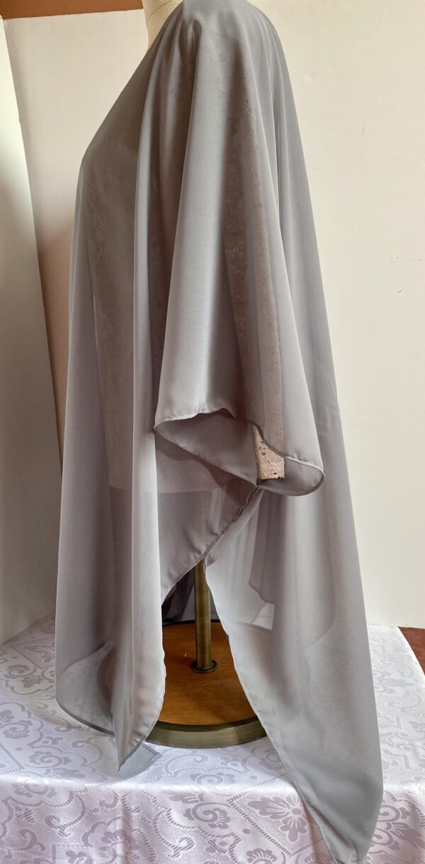 Gray chiffon ruana poncho - Image 2
