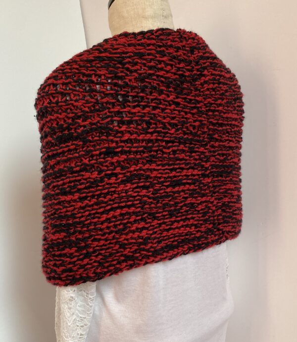 Red and black hand knit coverlet - Image 3