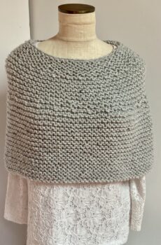 Hand knit gray coverlet