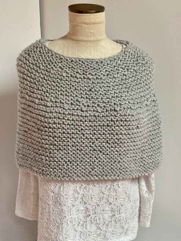 Hand knit gray coverlet