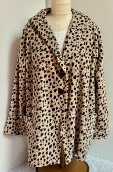 Leopard print fleece coat
