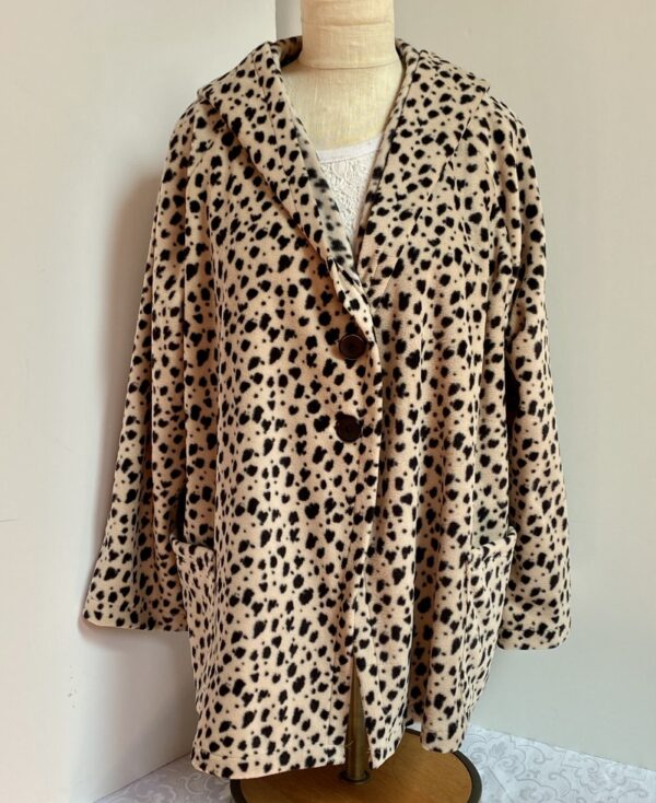 Leopard print fleece coat
