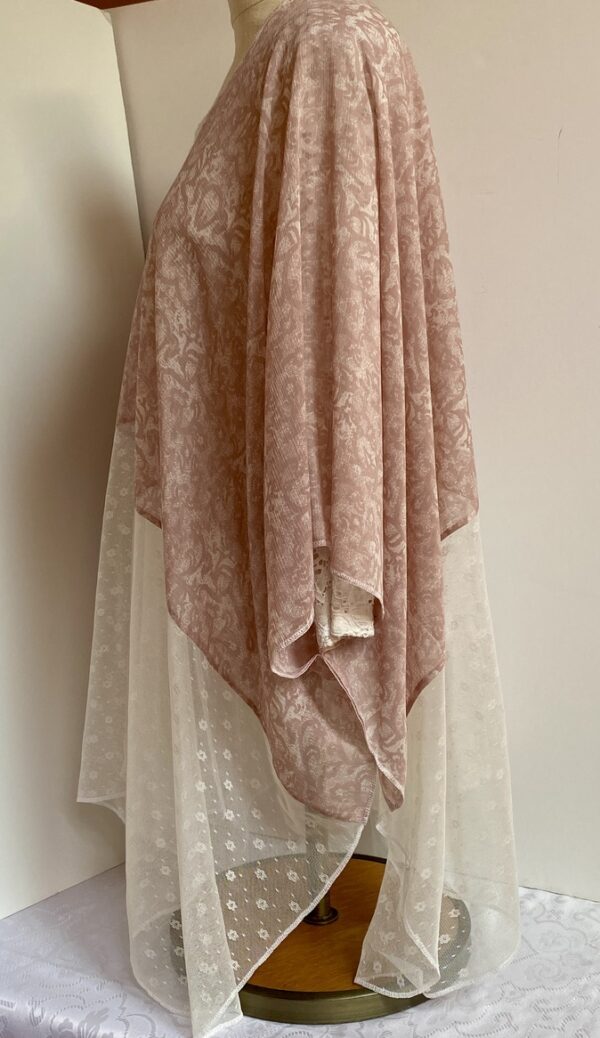 Pink with lace two tone poncho - Image 3