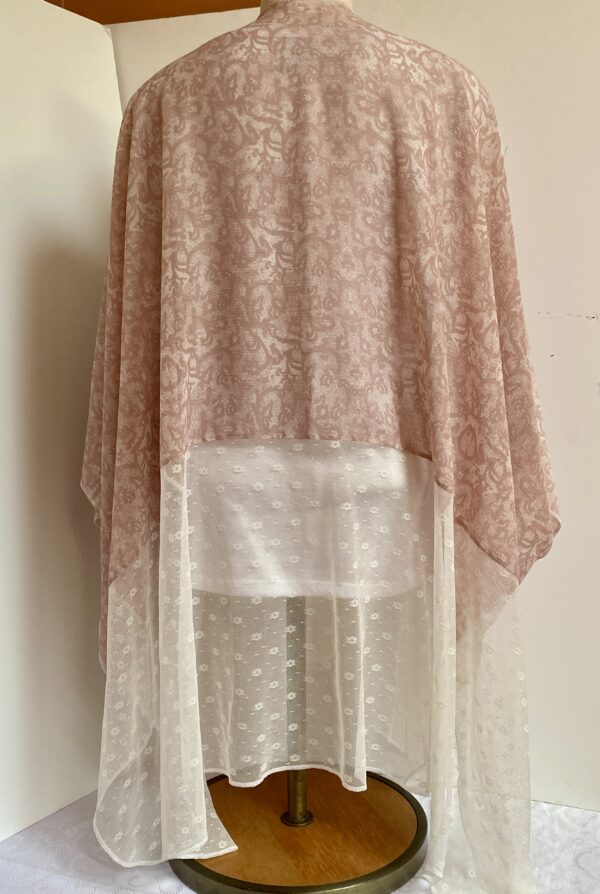 Pink with lace two tone poncho - Image 2