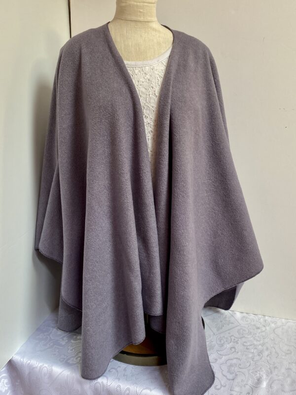 Lavender sweater knit ruana poncho